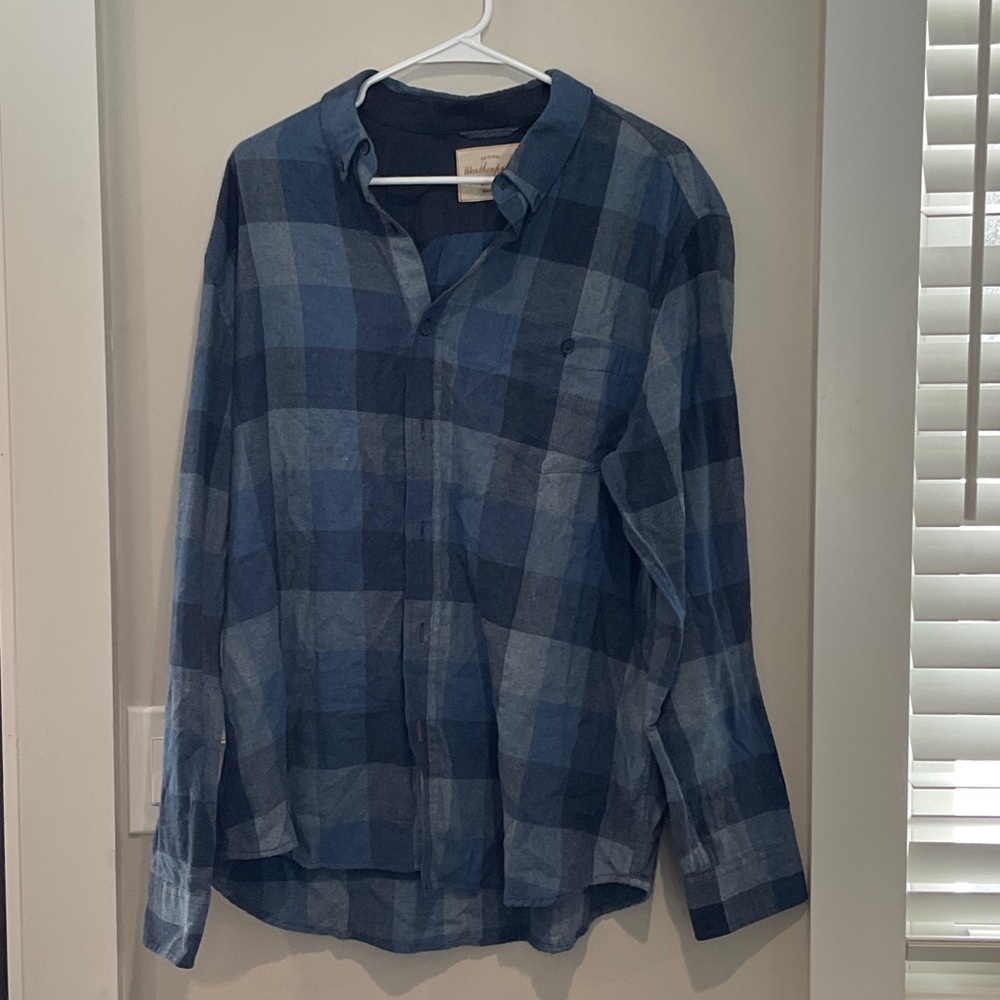 Weatherproof Men's Navy Plaid Shirt